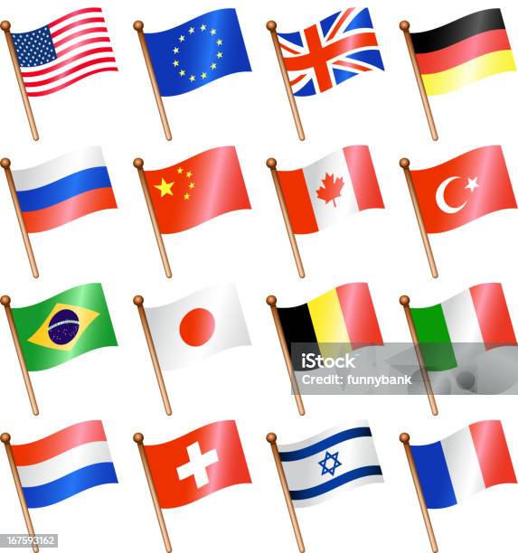 Vetores de Bandeira Nacional Conjunto e mais imagens de Europa - Locais geográficos - Europa - Locais geográficos, Bandeira Suíça, Brasil