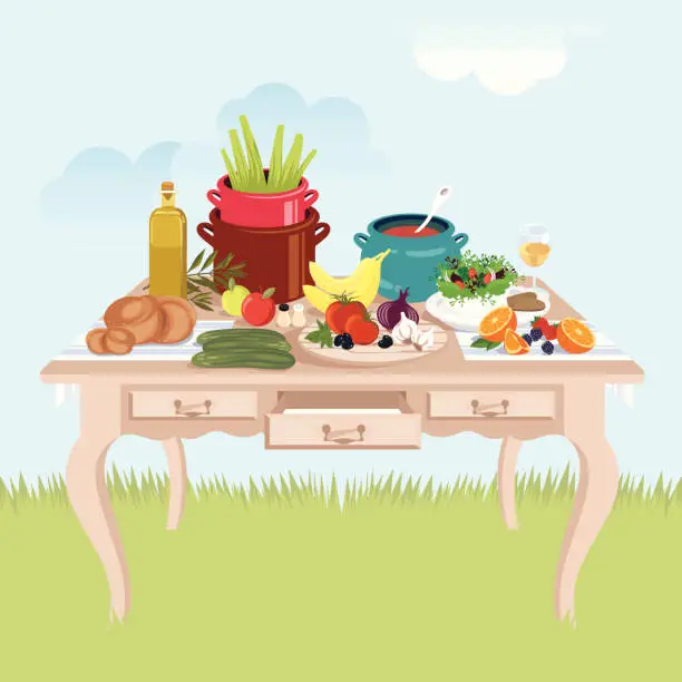 Vector illustration of Table.