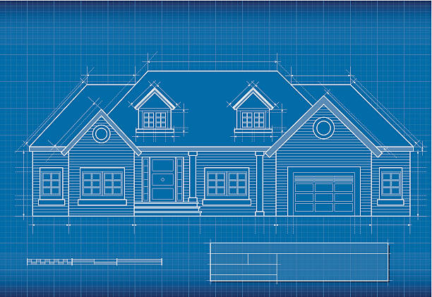 illustrations, cliparts, dessins animés et icônes de blueprint, house - blueprint plan house home improvement