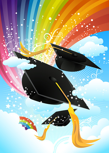 Self illustrated Dream Come True - Celebrating Graduation background.Each element in a separate layers.Very easy to edit vector file.