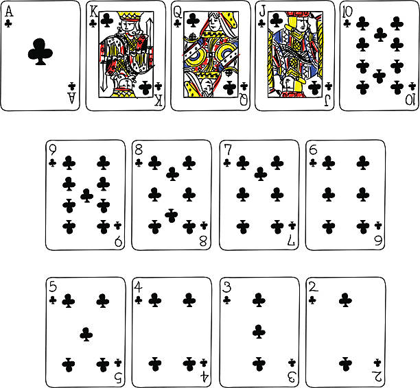 istock Club Suit Playing cards in cartoon style 167593343