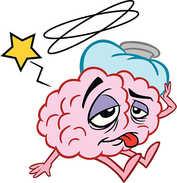 Cartoon Brain Sick-vektorgrafik och fler bilder på Serier - Serier, Stroke,  Intelligens - iStock