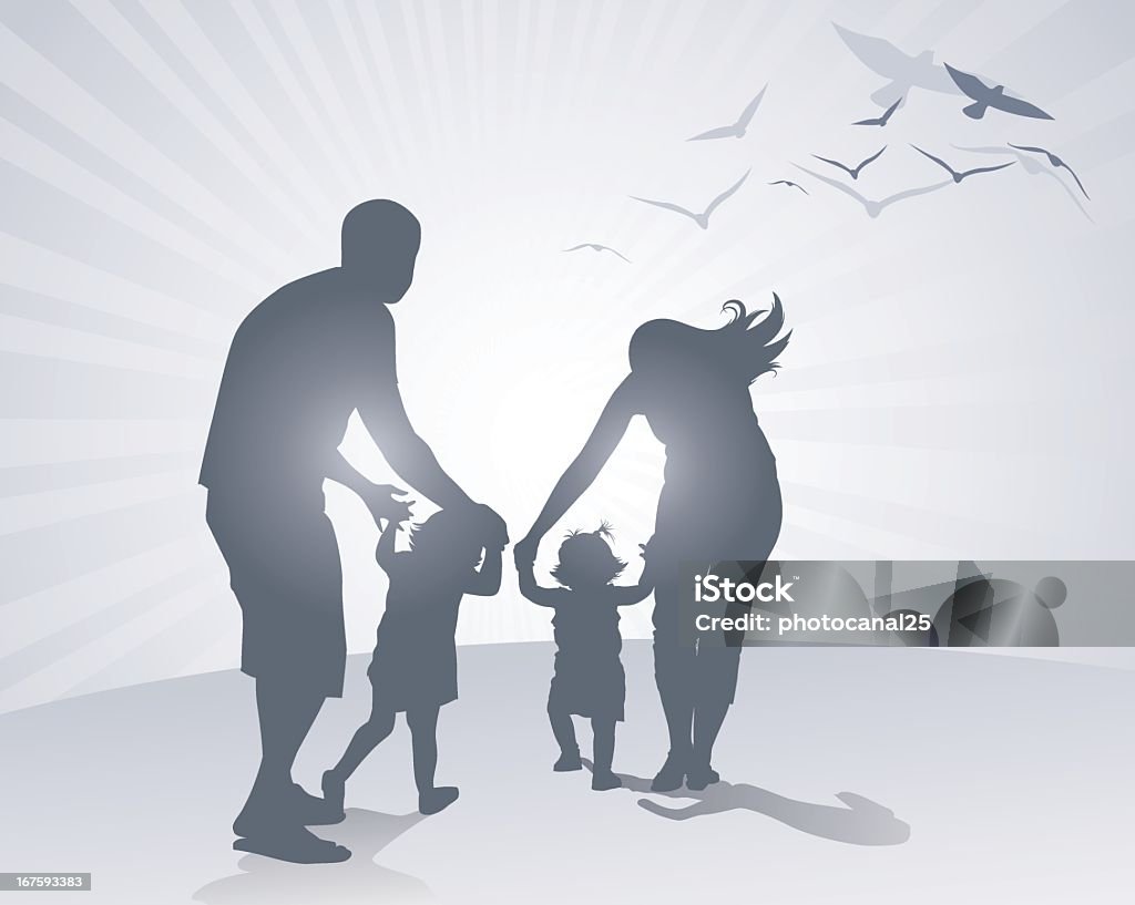 Opieka rodzinna - Grafika wektorowa royalty-free (Sylwetka)