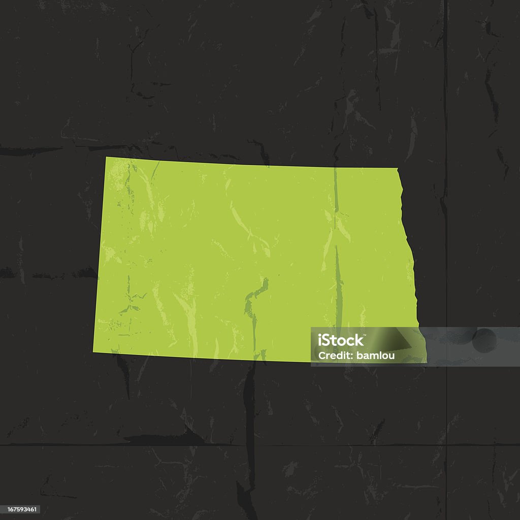 詳細マップオブノースダコタ州立グランジスタイル - ノースダコタ州のロイヤリティフリーベクトルアート