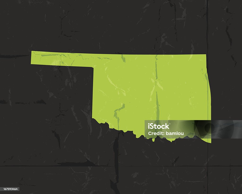 Mapa szczegółowa Oklahoma state grunge style - Grafika wektorowa royalty-free (Ameryka)