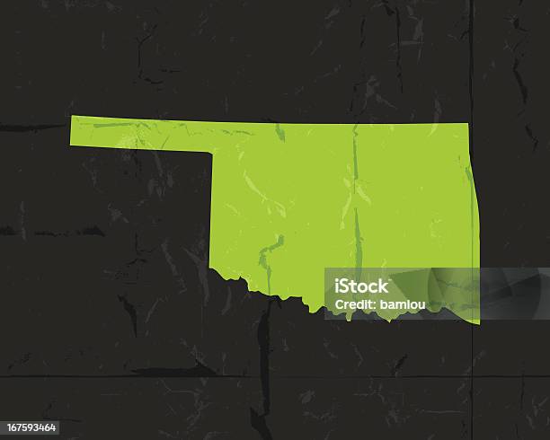 Mapa Szczegółowa Oklahoma State Grunge Style - Stockowe grafiki wektorowe i więcej obrazów Ameryka - Ameryka, Ameryka Północna, Bez ludzi