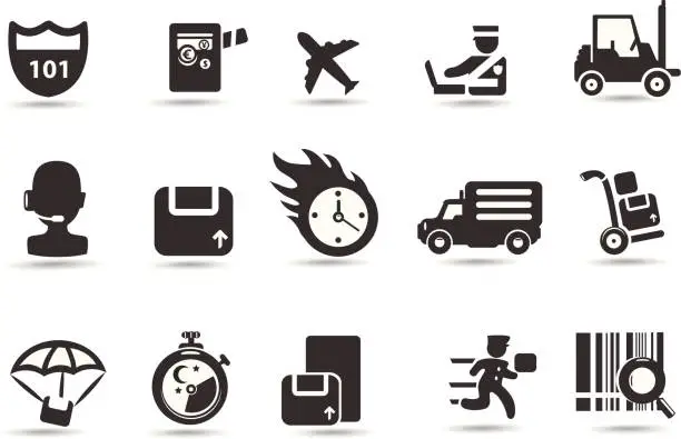 Vector illustration of Delivery and transport Icons