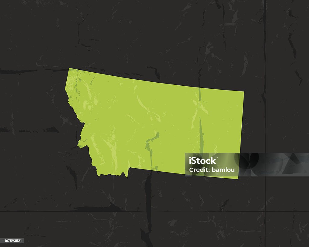 Detailed map of Montana state grunge style Vector of highly detailed map of Montana state of the United States of America grunge style - easy edit to take off grunge effect or to edit colors Cartography stock vector