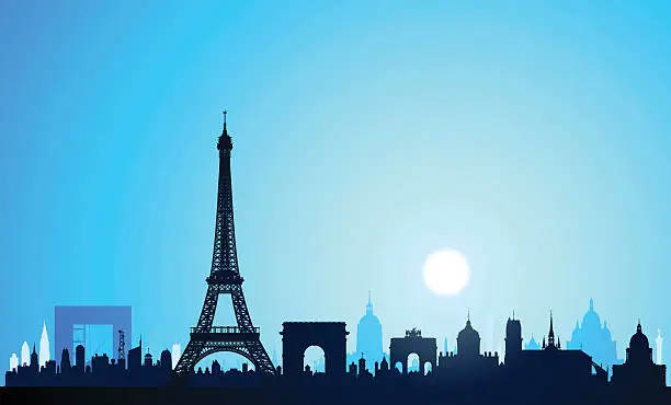 Vector illustration of Paris (Buildings Are Detailed, Moveable and Complete)