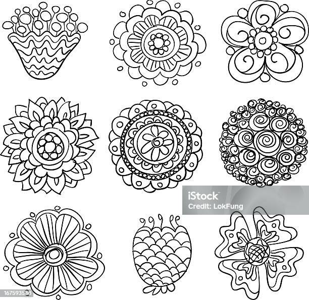 Flowers In Black And White Stock Illustration - Download Image Now - Black And White, Botany, Daisy