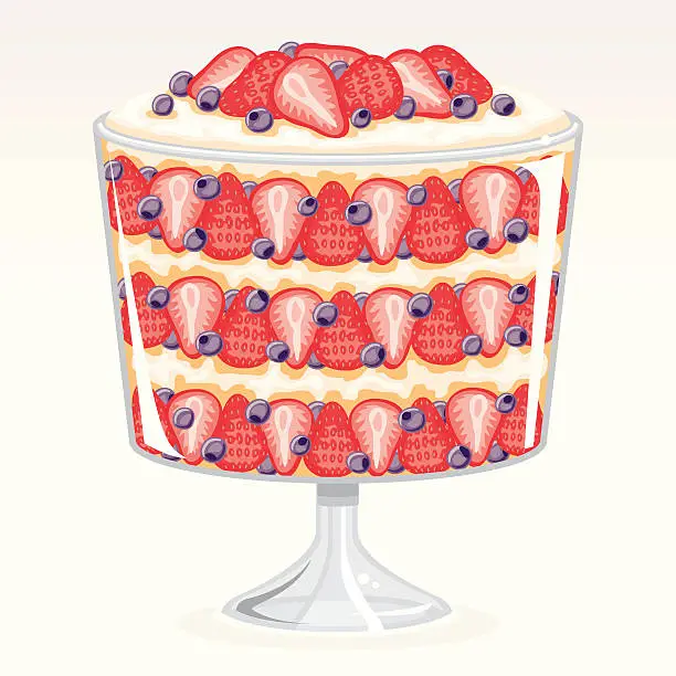 Vector illustration of Berry Trifle