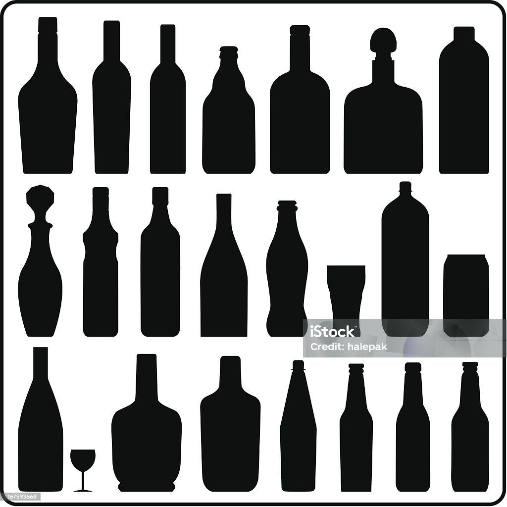 silhouettes de bouteille - clipart vectoriel de Bouteille libre de droits