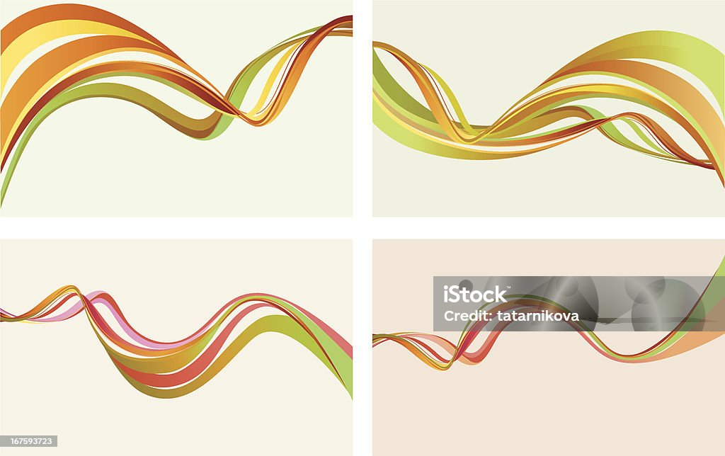 Ensemble d'arrière-plan coloré de Curve - clipart vectoriel de Motif en vagues libre de droits