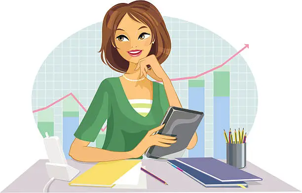 Vector illustration of BusinessWoman Dreaming