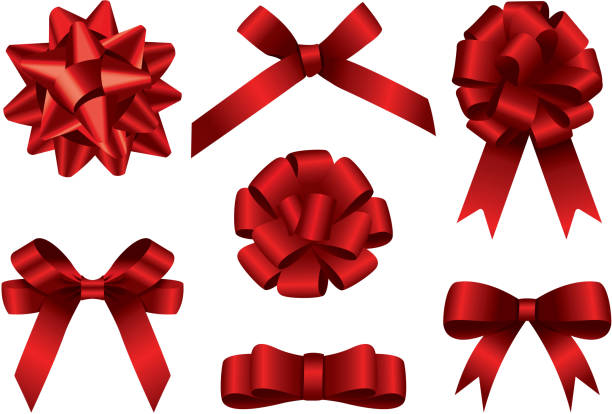 커요 나비매듭 설정 - christmas backgrounds gift bow stock illustrations