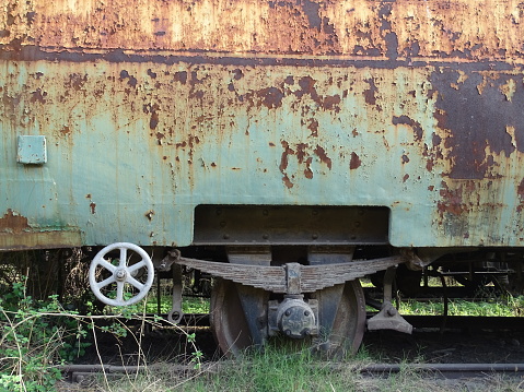 Condemned rusting train carriages at Lahore Railway Station Pakistan