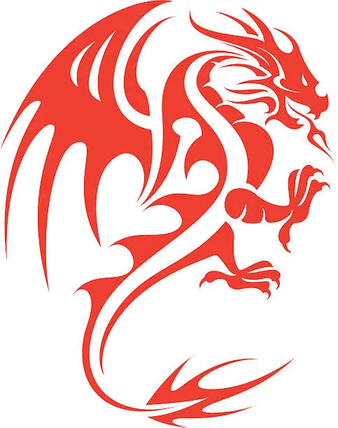 Vector illustration of Red Dragon 2