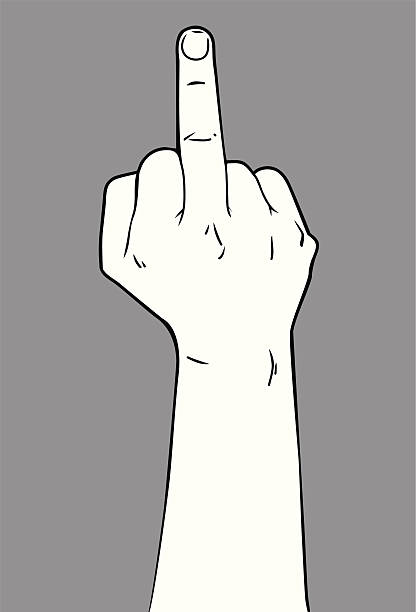 Obscene Gesture Vector File of Hand Showing Middle Finger obscene gesture stock illustrations