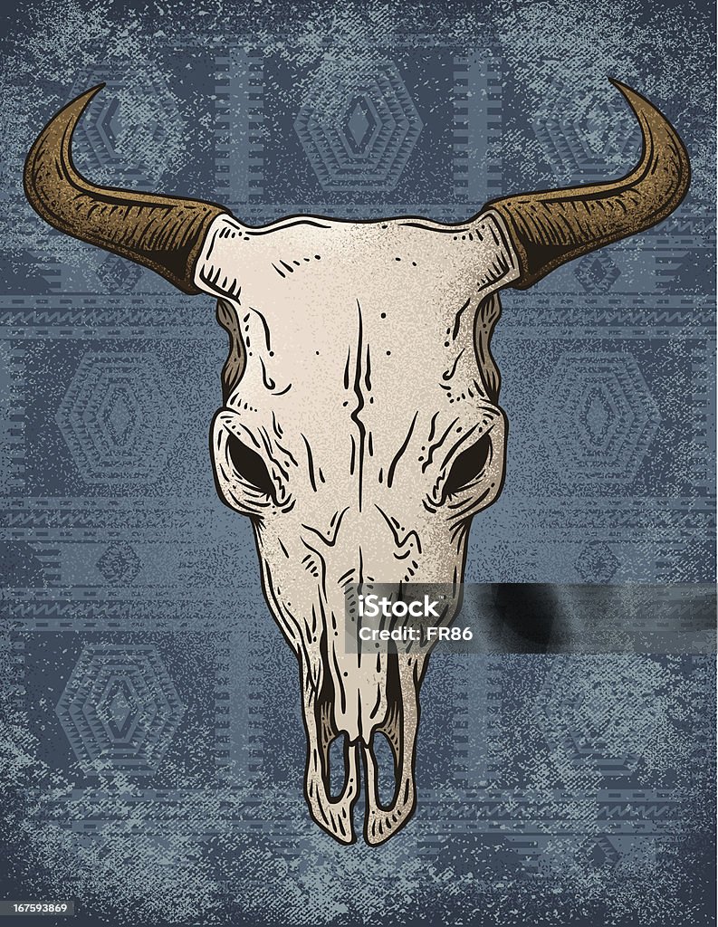 Bull cráneo - arte vectorial de Patrones visuales libre de derechos