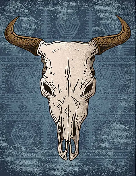 Vector illustration of Bull Skull