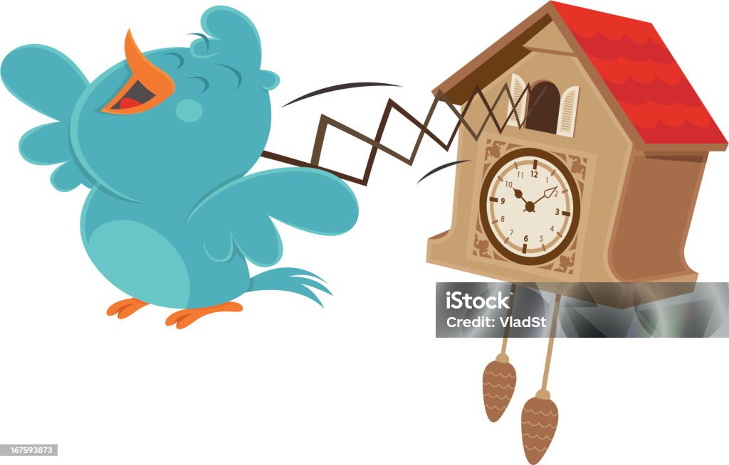 Géocoucou bluebird réveil - clipart vectoriel de Coucou libre de droits