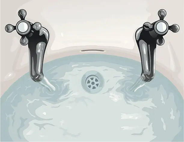 Vector illustration of Sink full