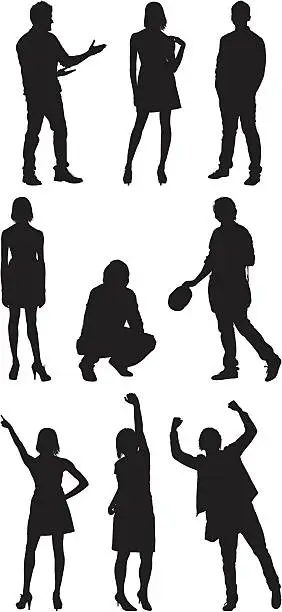 Vector illustration of Casual people doing different activities