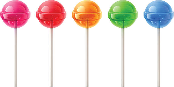 illustrazioni stock, clip art, cartoni animati e icone di tendenza di ghiaccioli - lollipop isolated multi colored candy