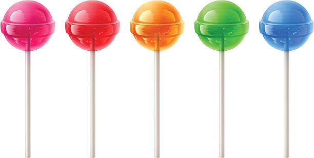 ilustrações de stock, clip art, desenhos animados e ícones de lollipops - lollipop isolated multi colored candy