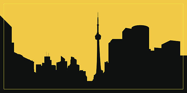Toronto Skyline Silhouette vector art illustration