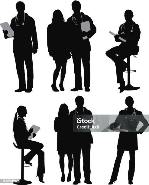 Silhouette Of Doctors Stock Illustration - Download Image Now - Doctor, In Silhouette, Outline