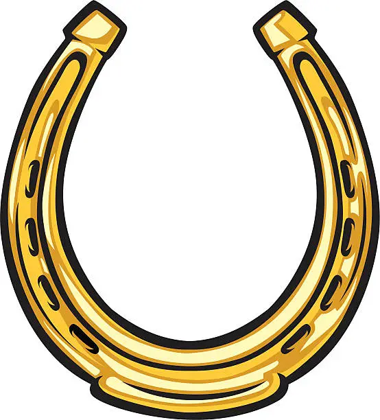 Vector illustration of gold horseshoe