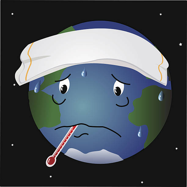 Sick planeta Earth - ilustração de arte em vetor