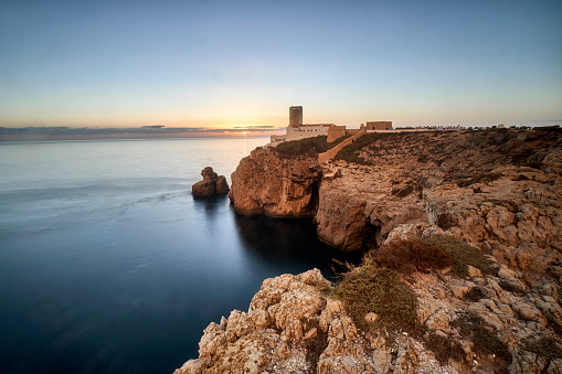 Torre de Cala en Basset, ruined lookout, near La Dragonera, Sant Elm, Andraitx, Andtratx, Mallorca, Spain