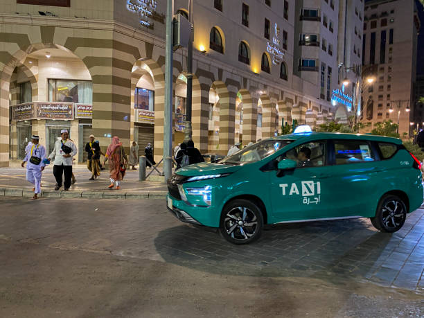 Cab in Medina, Saudi Arabia stock photo