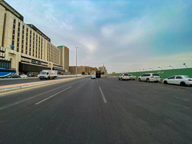 Road in Jeddah City, Saudi Arabia stock photo
