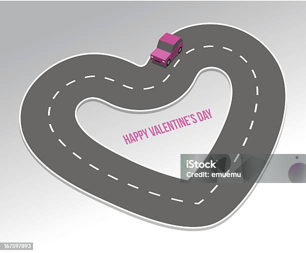 Highway Di Amore - Immagini vettoriali stock e altre immagini di Automobile - Automobile, Simbolo di cuore, Cartolina di San Valentino