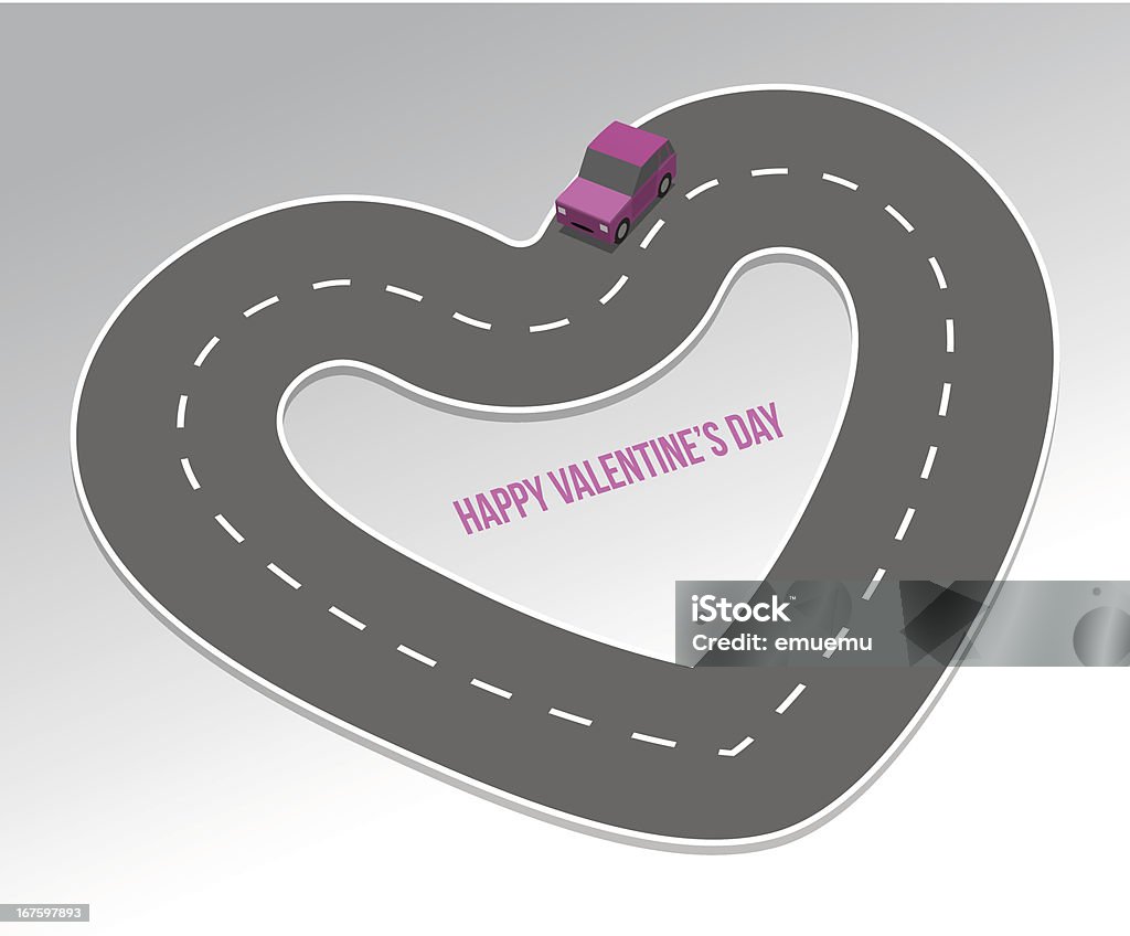 Autostrada miłości - Grafika wektorowa royalty-free (Samochód)