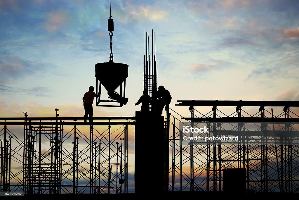 construction silhouette Scaffolding Stock Photo