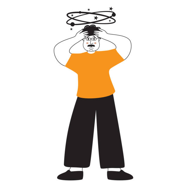 istock Young man with vertigo.Person holds his hands on head.Sick man having dizzy symptom. 1675983215