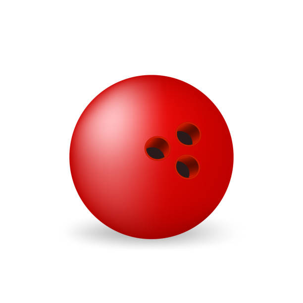 istock Red bowling ball isolated on white background. 3d Realistic illustration of bowling ball vector icon for web. Vector illustration 1676000804