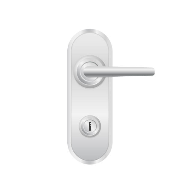 istock Door handles vector design. Metal door handles and door lock. Vector illustration 1676001954