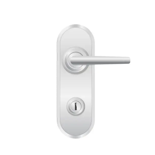 Vector illustration of Door handles vector design. Metal door handles and door lock. Vector illustration