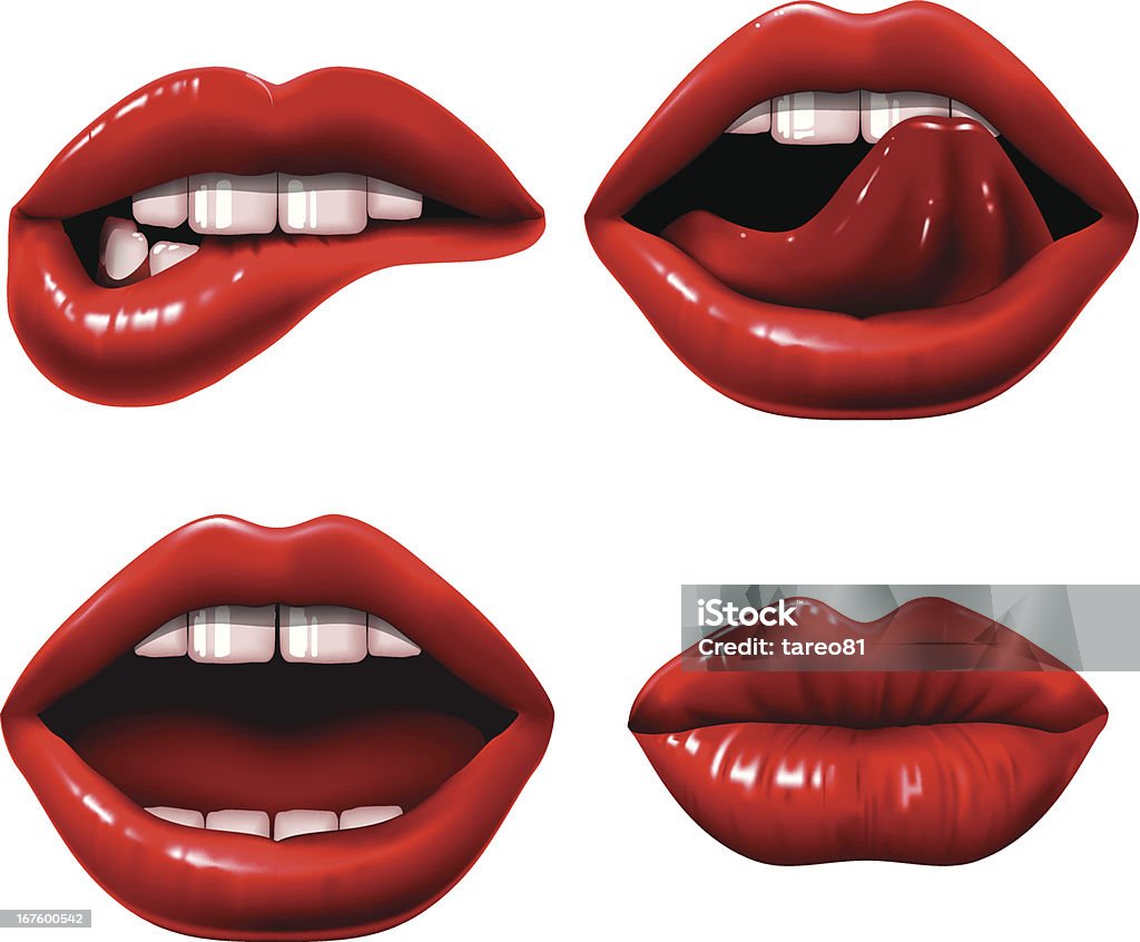 Labios rojo - arte vectorial de Labios - Boca humana libre de derechos