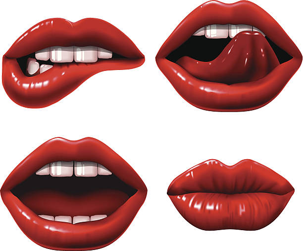 красные губы - sexy lips stock illustrations