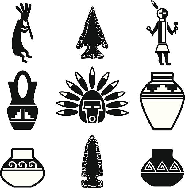 юго-запада америки, артефакты - cave painting indigenous culture north american tribal culture southwest usa stock illustrations