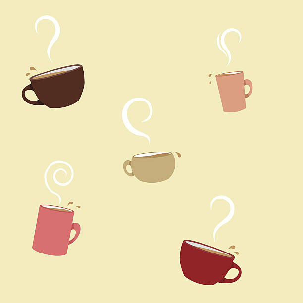 Os copos de café sem costura padrão - ilustração de arte vetorial
