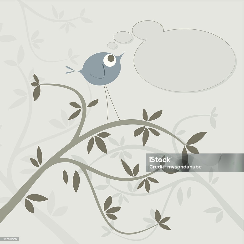 ベクトルキュートな鳥背景に、木の枝 - �イラストレーションのロイヤリティフリーベクトルアート