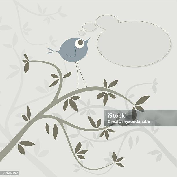 ベクトルキュートな鳥背景に木の枝 - イラストレーションのベクターアート素材や画像を多数ご用意 - イラストレーション, セリフ吹き出し, ベクター画像