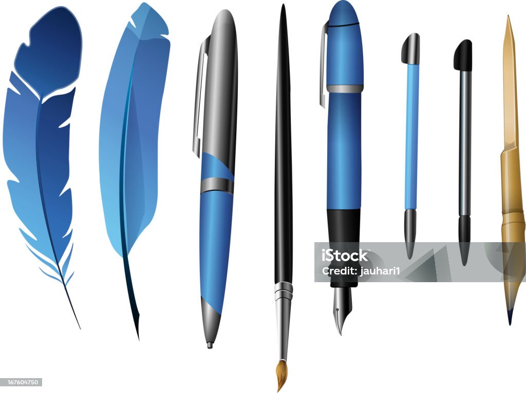Writing Instruments Drawings Writing Instrument Stock Illustration - Download Image Now - Author ...
